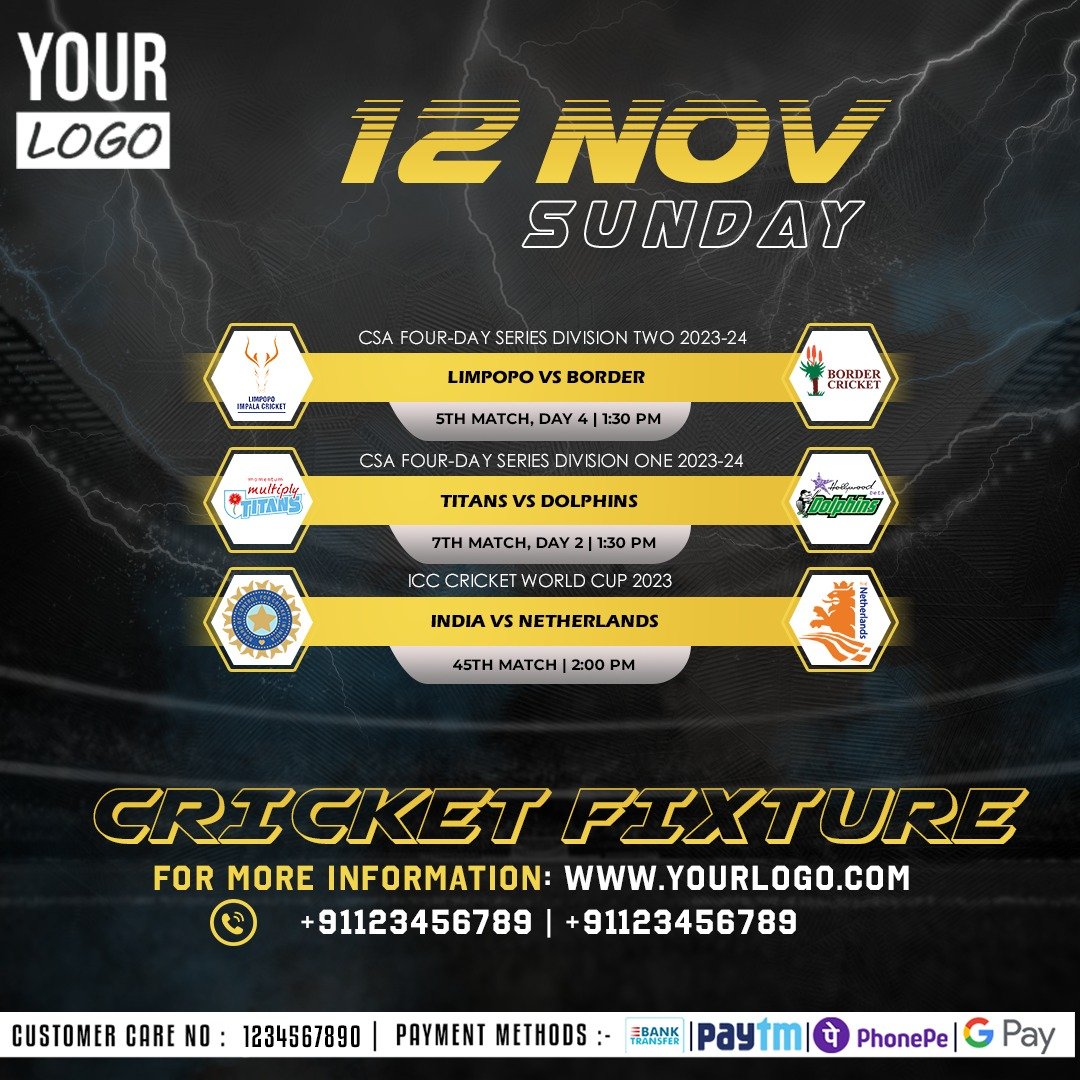 Cricket Fixture — 12 November