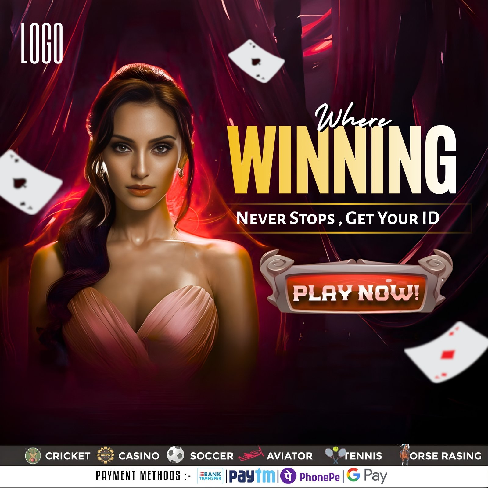 Winning Never Stops Casino Promotional Post Design